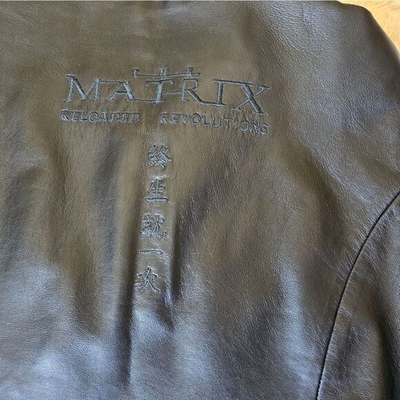 ORIGINAL MOVIE MATRIX CREW LEATHER JACKET LADIES SIZE XL Vintage - Picture 11 of 12